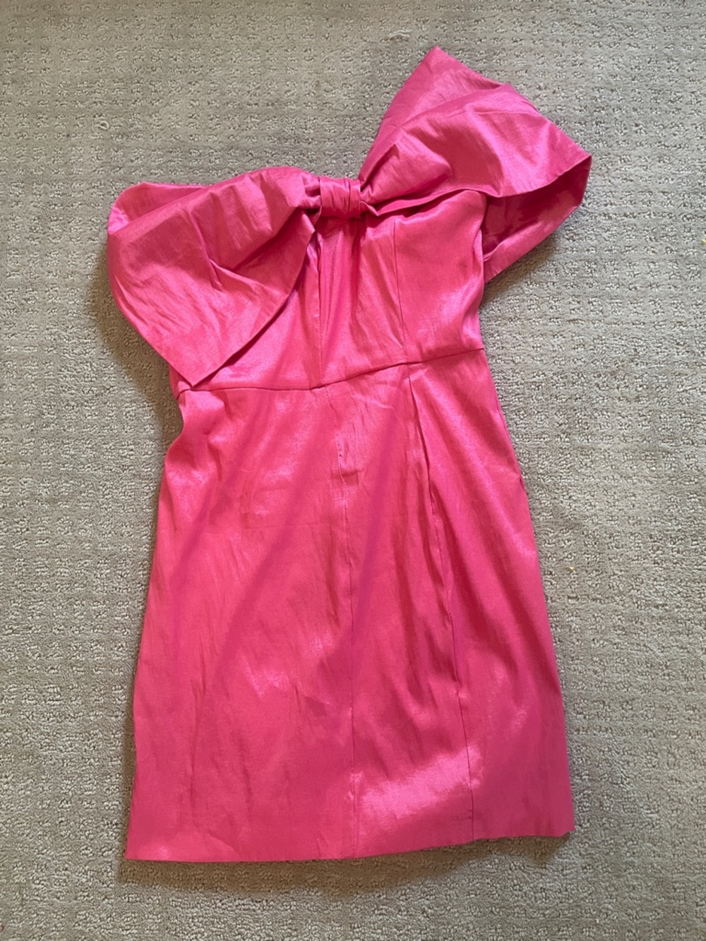 Windsor medium pink bow one shoulder cocktail party prom dance dress